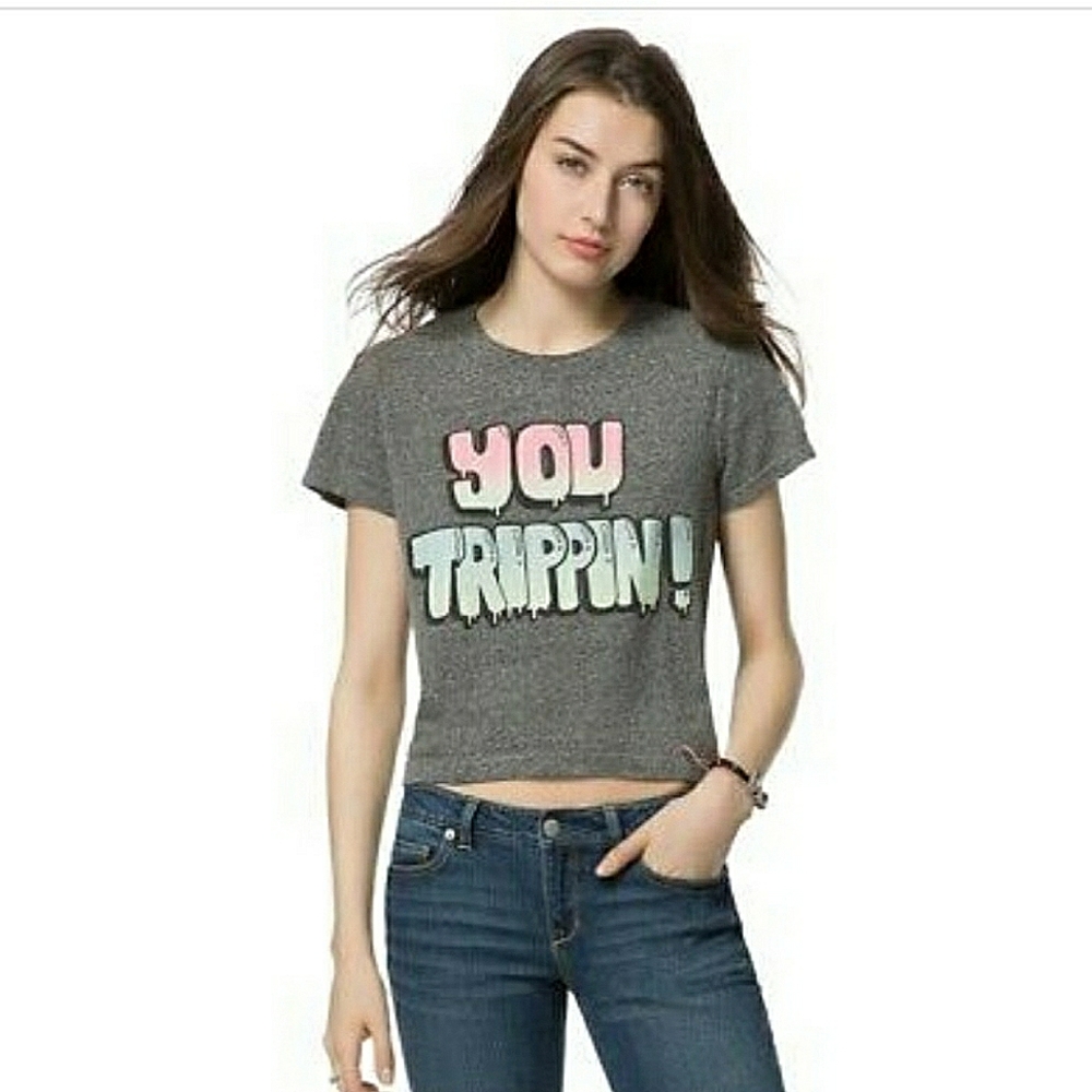 🏷️Buy 4 get 1 free🏷️ Aeropostale You Trippin! Crop Top